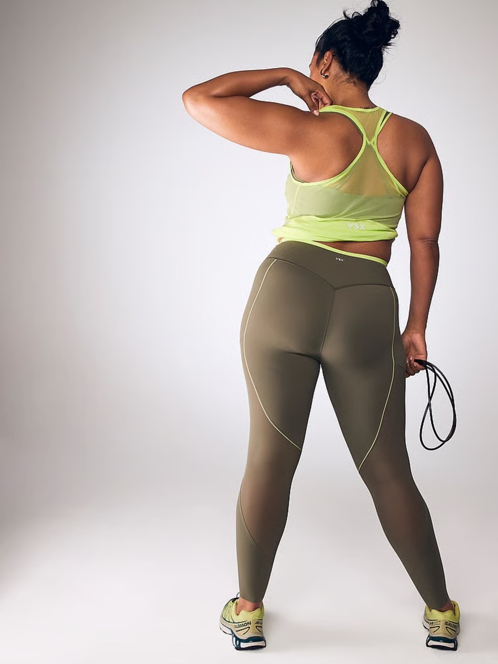 VSX Victoria’s Secret Chroma Contours Green High-Rise Athletic Leggings - Picture 3 of 8